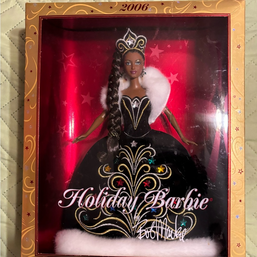 Rare Holiday Barbie African American Doll by Bob Mackie 2006